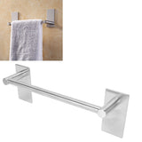 Stainless Steel Self‑Adhesive Towel Bar with Base Bathroom Kitchen Towel Rack for Home