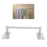 Stainless Steel Self‑Adhesive Towel Bar with Base Bathroom Kitchen Towel Rack for Home