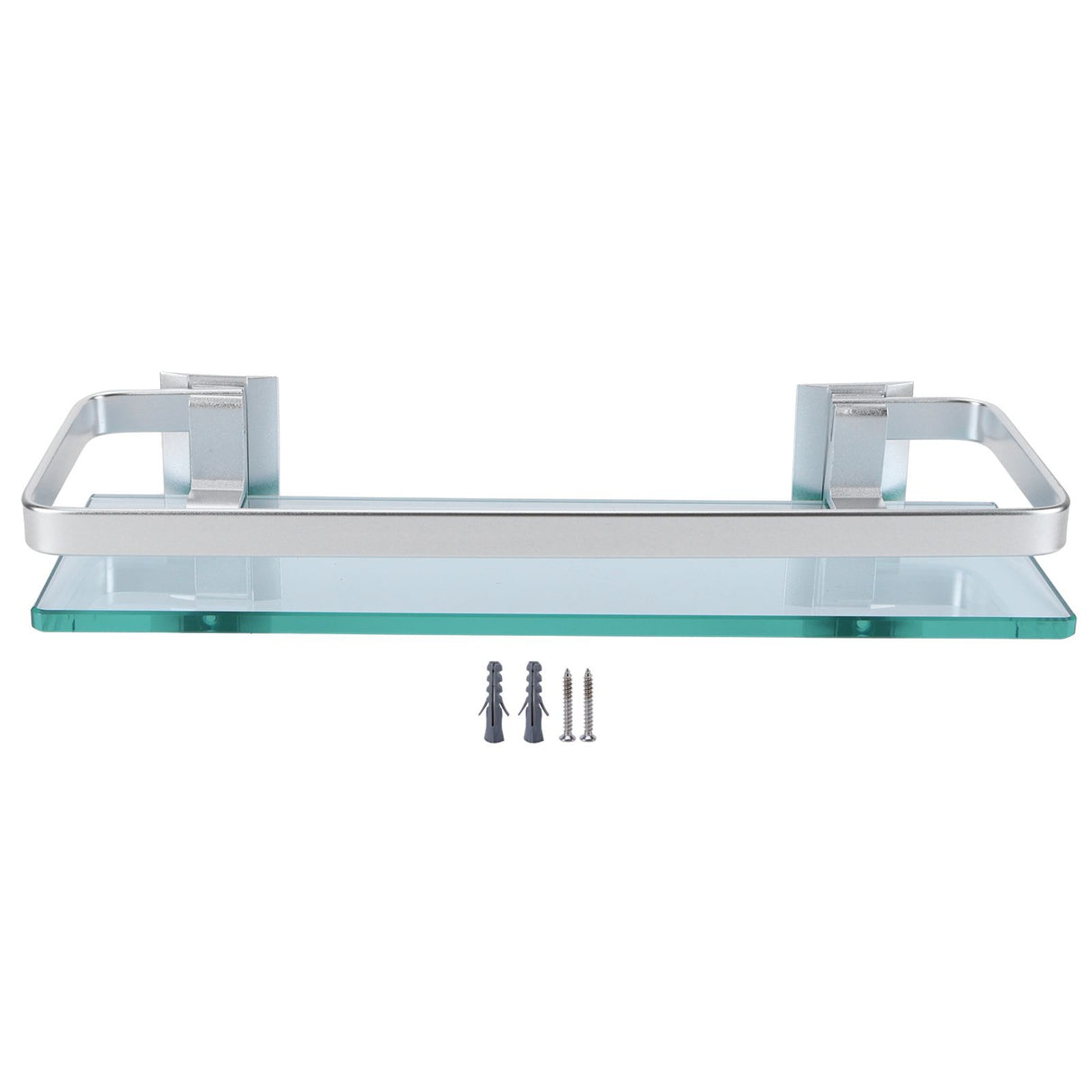 Space Aluminum Shelf Tempered Thickened Glass Bathroom Toilet Glass Storage Organizer Rack
