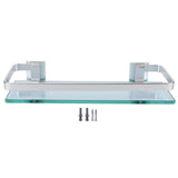 Space Aluminum Shelf Tempered Thickened Glass Bathroom Toilet Glass Storage Organizer Rack