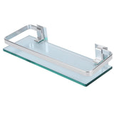 Space Aluminum Shelf Tempered Thickened Glass Bathroom Toilet Glass Storage Organizer Rack - Side View