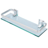 Space Aluminum Shelf Tempered Thickened Glass Bathroom Toilet Glass Storage Organizer Rack - Rear View