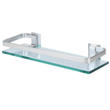 Space Aluminum Shelf Tempered Thickened Glass Bathroom Toilet Glass Storage Organizer Rack - Close-Up Angle