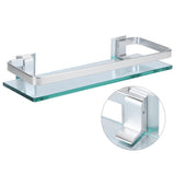 Space Aluminum Shelf Tempered Thickened Glass Bathroom Toilet Glass Storage Organizer Rack - Extra Image