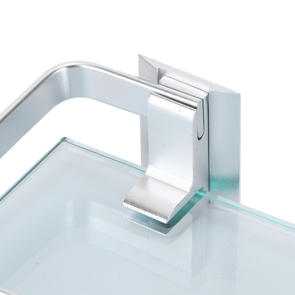 Space Aluminum Shelf Tempered Thickened Glass Bathroom Toilet Glass Storage Organizer Rack