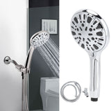 G1/2 Shower Head 9 Spray Setting High Pressure Handheld Shower Sprayer Bathroom AccessoryShower Set
