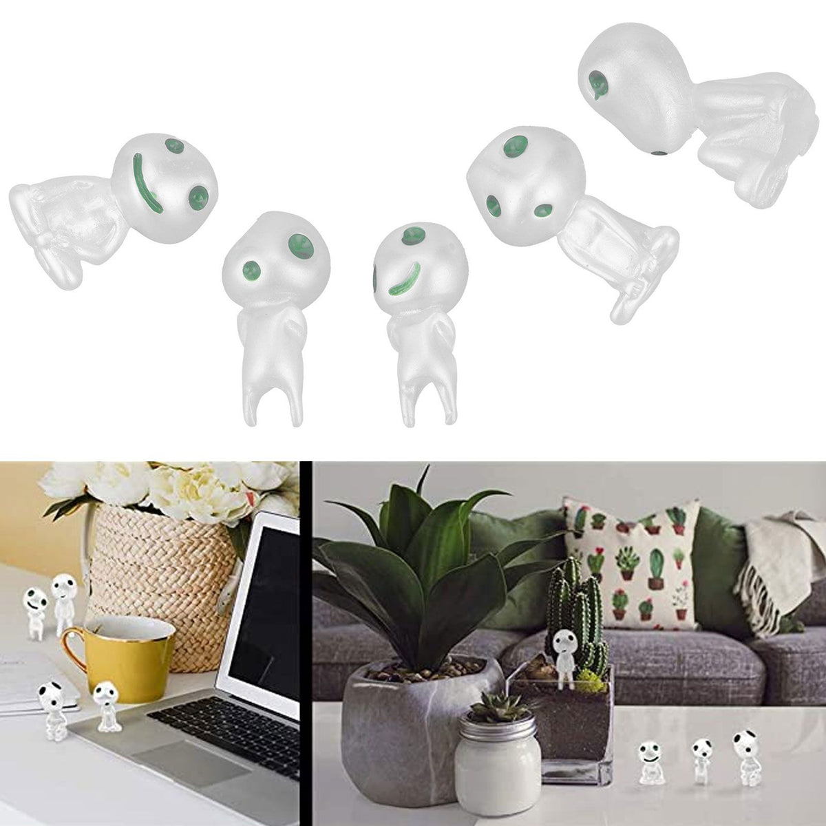 5Pcs Luminous Small Ornaments Outdoor Lawn Decoration Garden Statues for Courtyard Balcony Decor