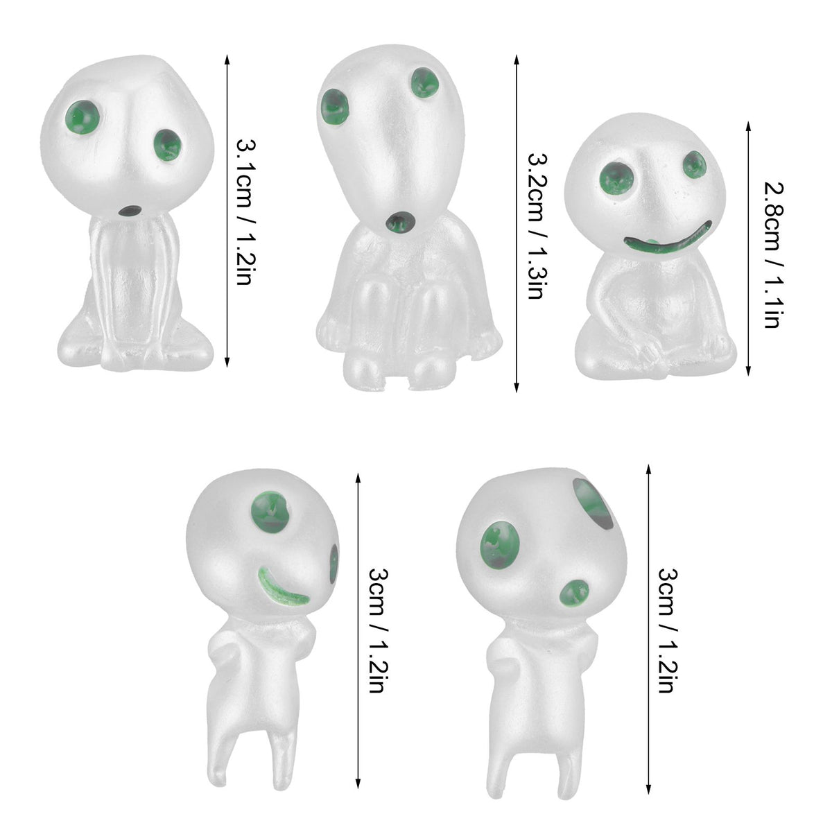 5Pcs Luminous Small Ornaments Outdoor Lawn Decoration Garden Statues for Courtyard Balcony Decor