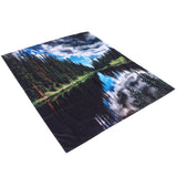 Shower Curtain Landscape Pattern Bath Curtain Set with Rings Home Bathroom Decoration150x180cm - 45-Degree Angle