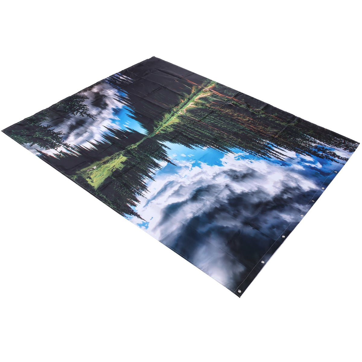 Shower Curtain Landscape Pattern Bath Curtain Set with Rings Home Bathroom Decoration180x180cm