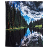 Shower Curtain Landscape Pattern Bath Curtain Set with Rings Home Bathroom Decoration180x180cm