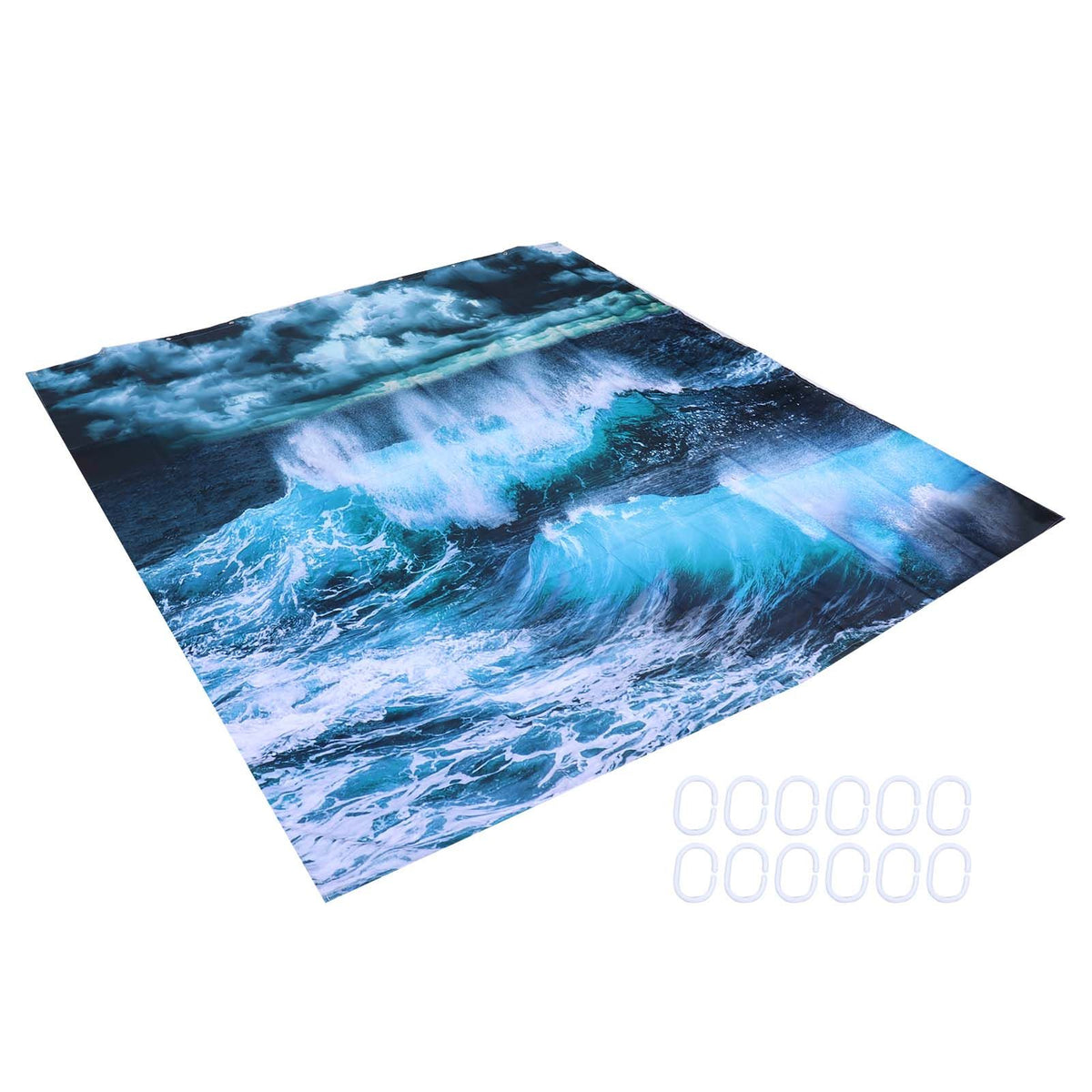 Innovative Shower Curtain with Hanging Rings Bath Curtain Home Bathroom Accessory150x180cm