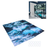 Innovative Shower Curtain with Hanging Rings Bath Curtain Home Bathroom Accessory150x180cm - Extra Image