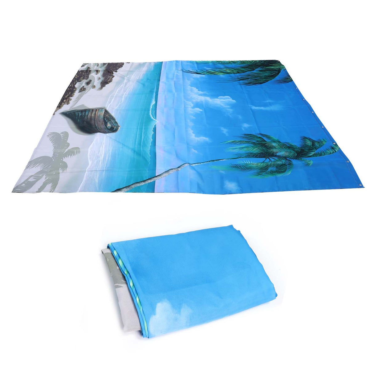 Shower Curtain Set with Hanging Rings No‑Punching Bath Curtain Bathroom Accessory180x180cm