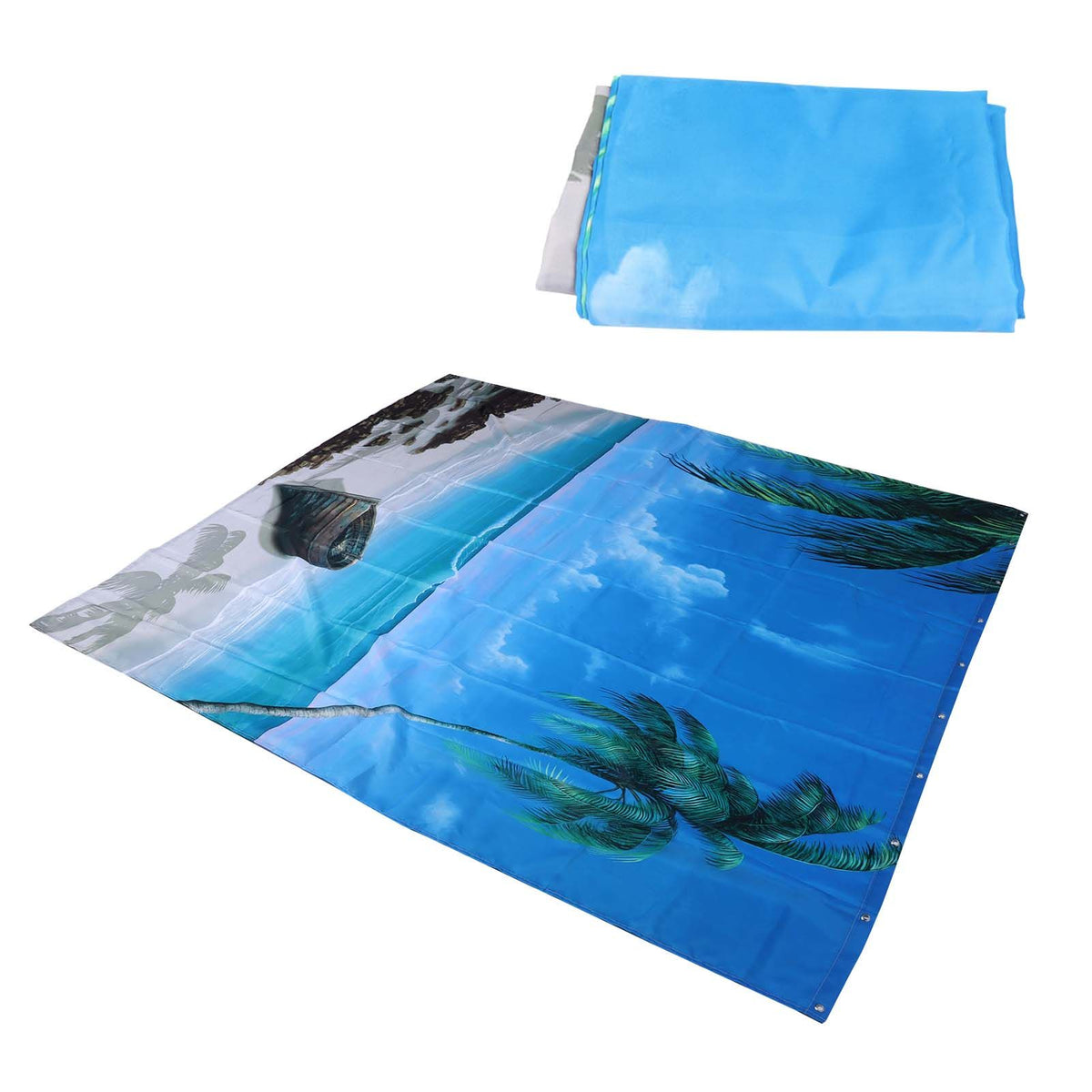 Shower Curtain Set with Hanging Rings No‑Punching Bath Curtain Bathroom Accessory180x180cm