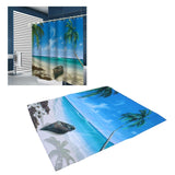 Shower Curtain Set with Hanging Rings No‑Punching Bath Curtain Bathroom Accessory180x180cm