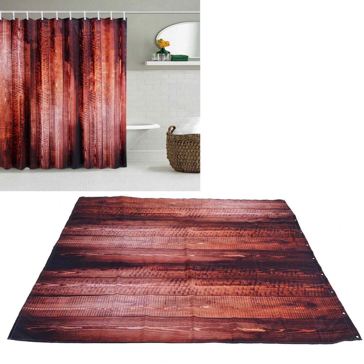 Waterproof Curtain with Hooks Shower Bath Curtain for Bathroom Home Decoration150x180 cm