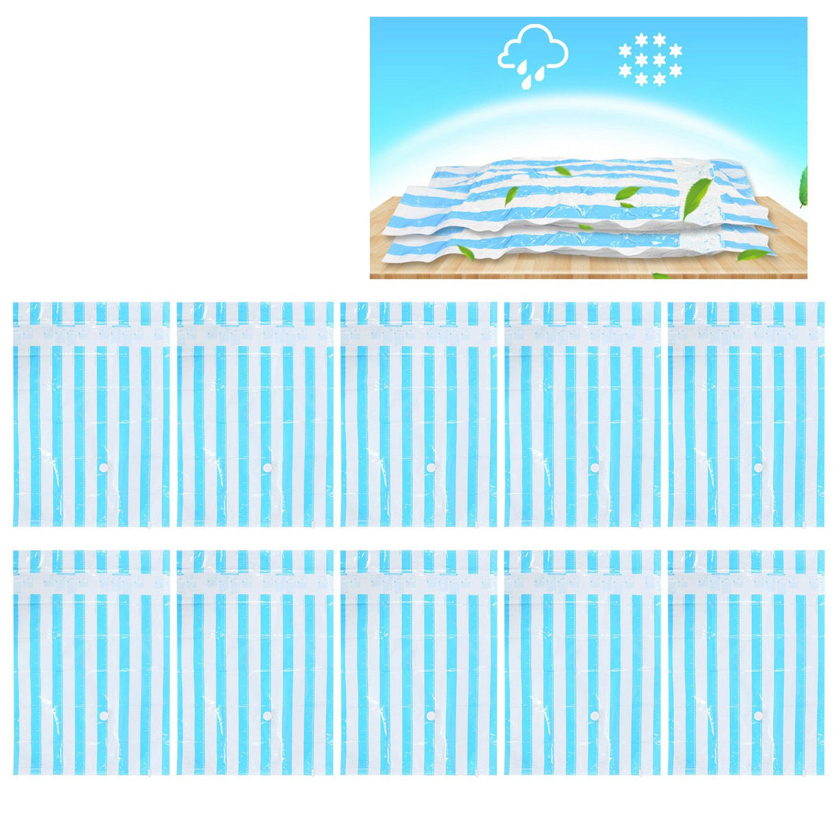 10Pcs/Set 12C Vacuum Storage Bag Space Saving Compressed Bag with 3.5cm Thread Air Inlet 70 x 100 cm