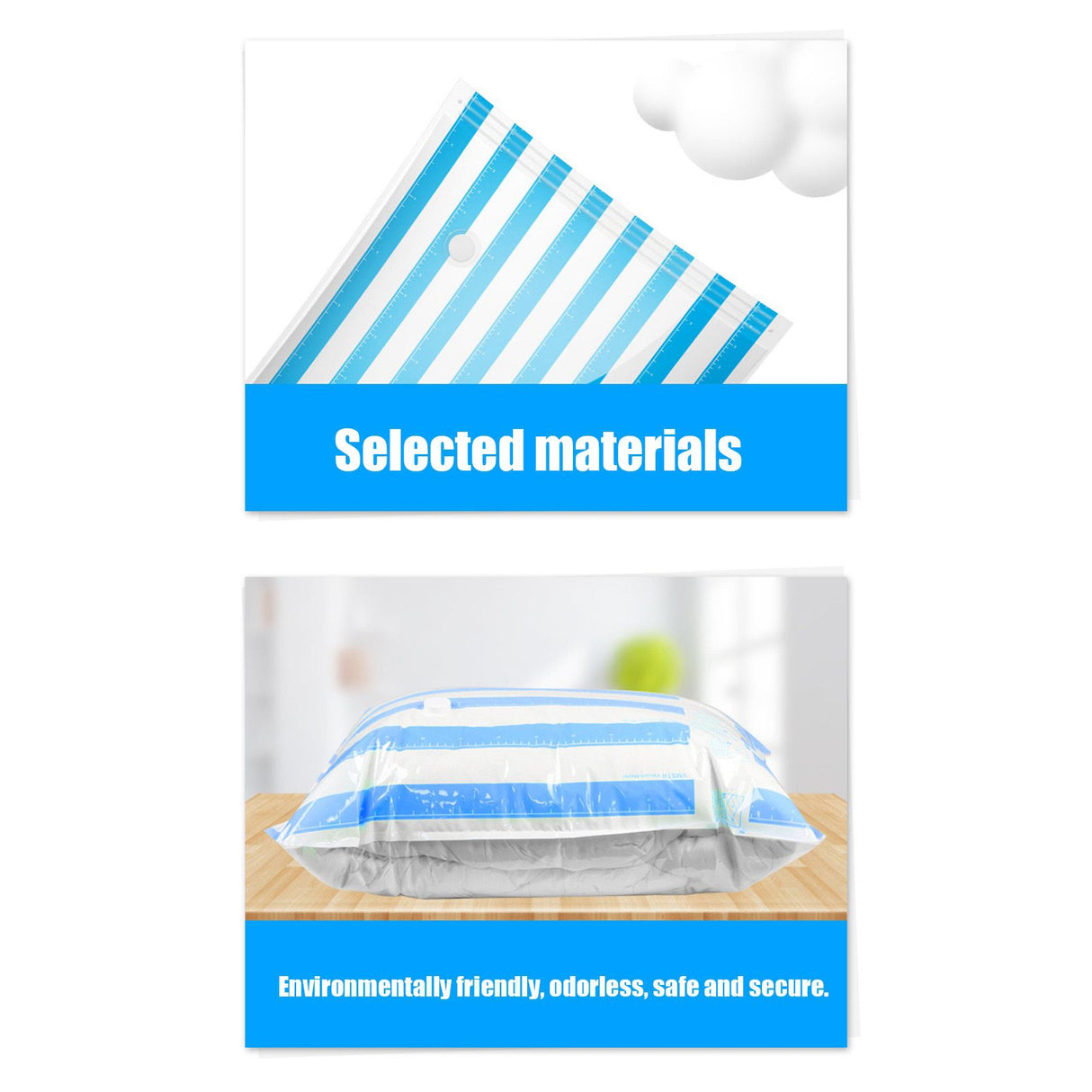 10Pcs/Set 12C Vacuum Storage Bag Space Saving Compressed Bag with 3.5cm Thread Air Inlet 80 x 60 cm