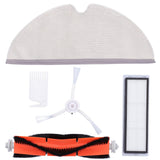 Main Brush Side Brush Filter Screen Cleaning Brush Mop Replacement Kit Fit for Xiaomi 1C Sweeper
