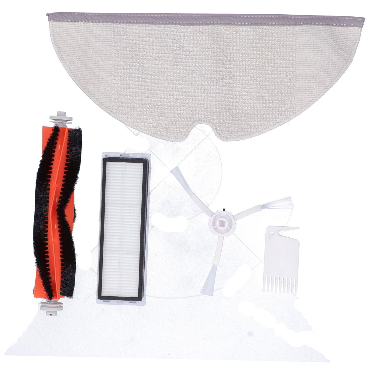 Main Brush Side Brush Filter Screen Cleaning Brush Mop Replacement Kit Fit for Xiaomi 1C Sweeper