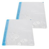 2Pcs Vacuum Storage Bag Space Saving Compressed Sealed Travel Bag with 3.5cm Thread Air InletM:32x26CM - Side View