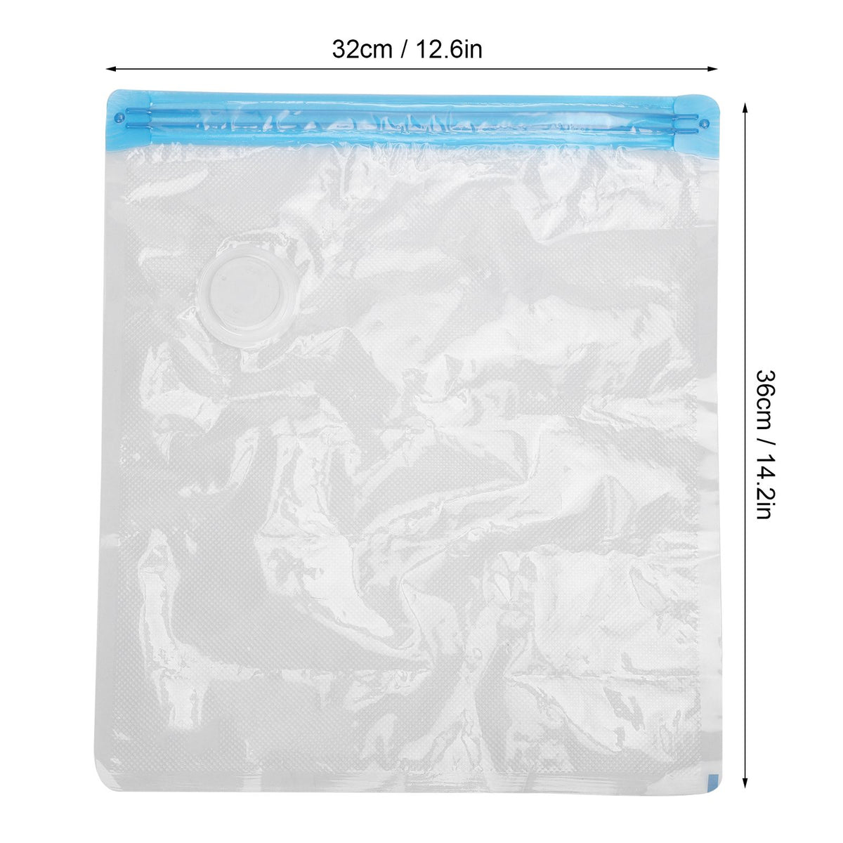 2Pcs Vacuum Storage Bag Space Saving Compressed Sealed Travel Bag with 3.5cm Thread Air InletL:36x32CM