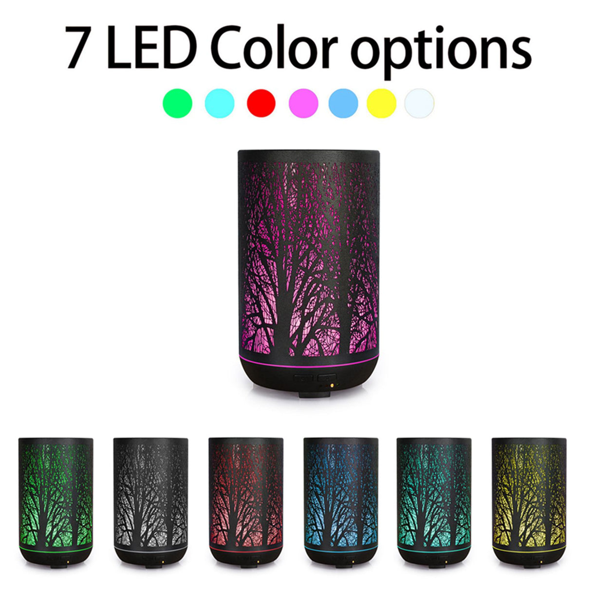 300ml Air Humidifier 2 in 1 Ambient Night Light Aroma Aromatherapy Diffuser Black 100‑240VAU Plug