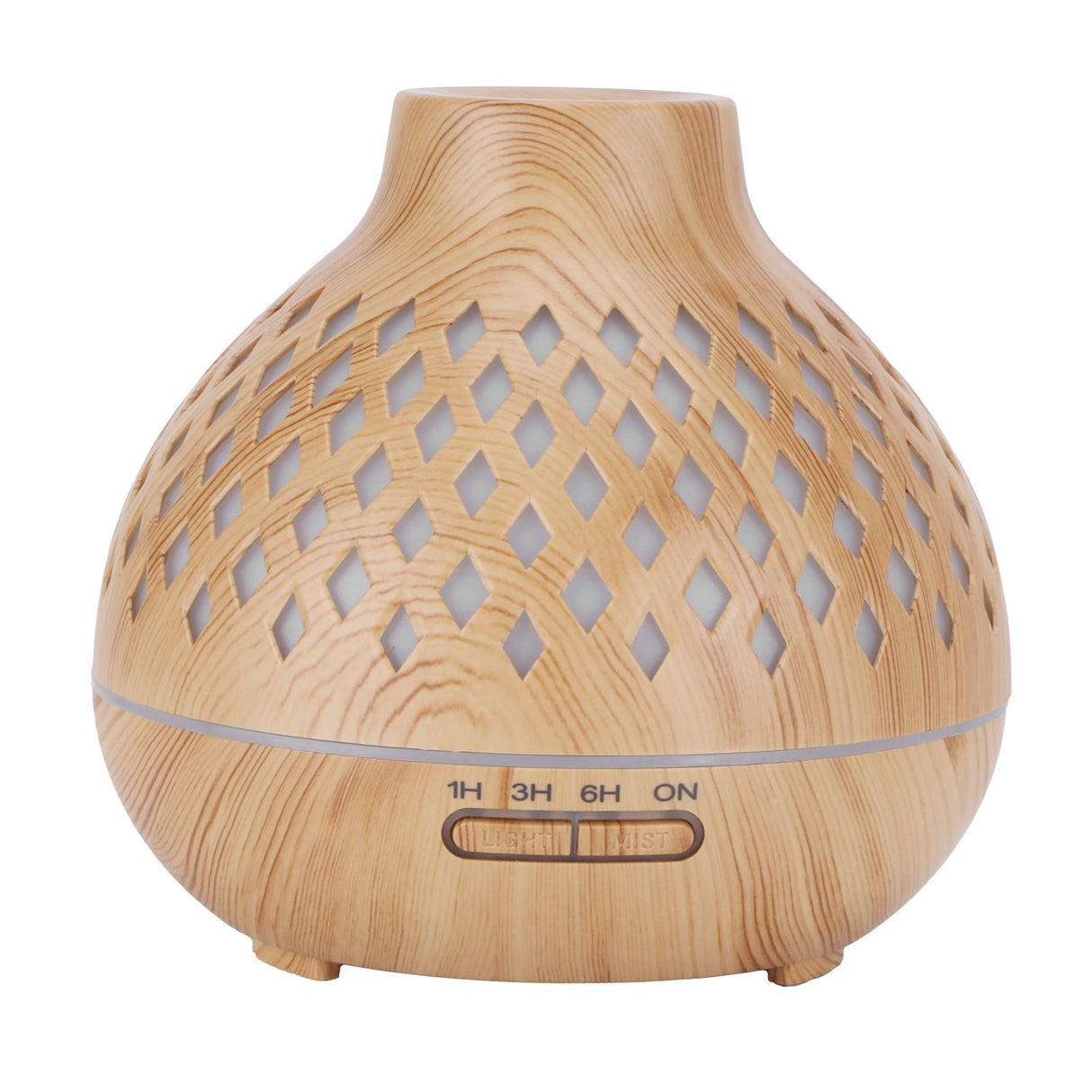 400ml Light Wood Grain Air Diffuser Electric Aroma Humidifier with Ambient Night Lamp 100‑240VAU Plug