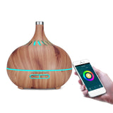 400ml Aroma Diffuser WIFI Control Wood Grain Aromatherapy Humidifier Colorful Night Light 100-240VAU Plug