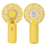 Mini Handheld Electric Fan with Adjustable Wind Speed Portable USB Fan for Home OfficeYellow - Top-Down View