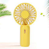 Mini Handheld Electric Fan with Adjustable Wind Speed Portable USB Fan for Home OfficeYellow - Extra Image