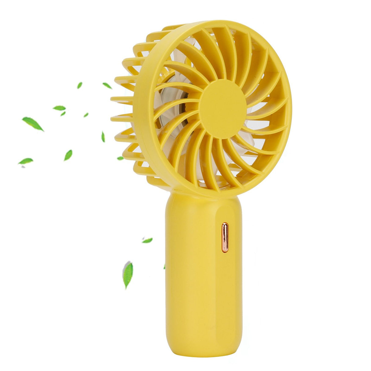 Mini Handheld Electric Fan with Adjustable Wind Speed Portable USB Fan for Home OfficeYellow