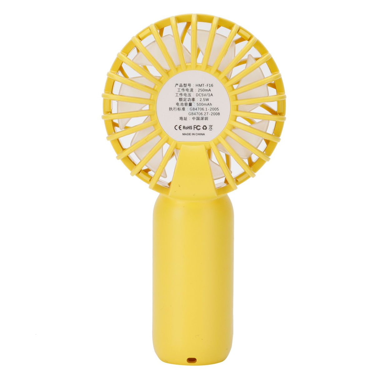 Mini Handheld Electric Fan with Adjustable Wind Speed Portable USB Fan for Home OfficeYellow