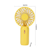 Mini Handheld Electric Fan with Adjustable Wind Speed Portable USB Fan for Home OfficeYellow