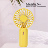 Mini Handheld Electric Fan with Adjustable Wind Speed Portable USB Fan for Home OfficeYellow