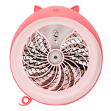 Cute Desktop Mini Fan Portable Humidifying Mist Spray Fan for Home Office SuppliesPink Pig