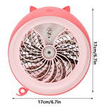 Cute Desktop Mini Fan Portable Humidifying Mist Spray Fan for Home Office SuppliesPink Pig