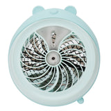 Cute Desktop Mini Fan Portable Humidifying Mist Spray Fan for Home Office SuppliesBlue Bear