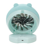 Cute Desktop Mini Fan Portable Humidifying Mist Spray Fan for Home Office SuppliesBlue Bear - Rear View