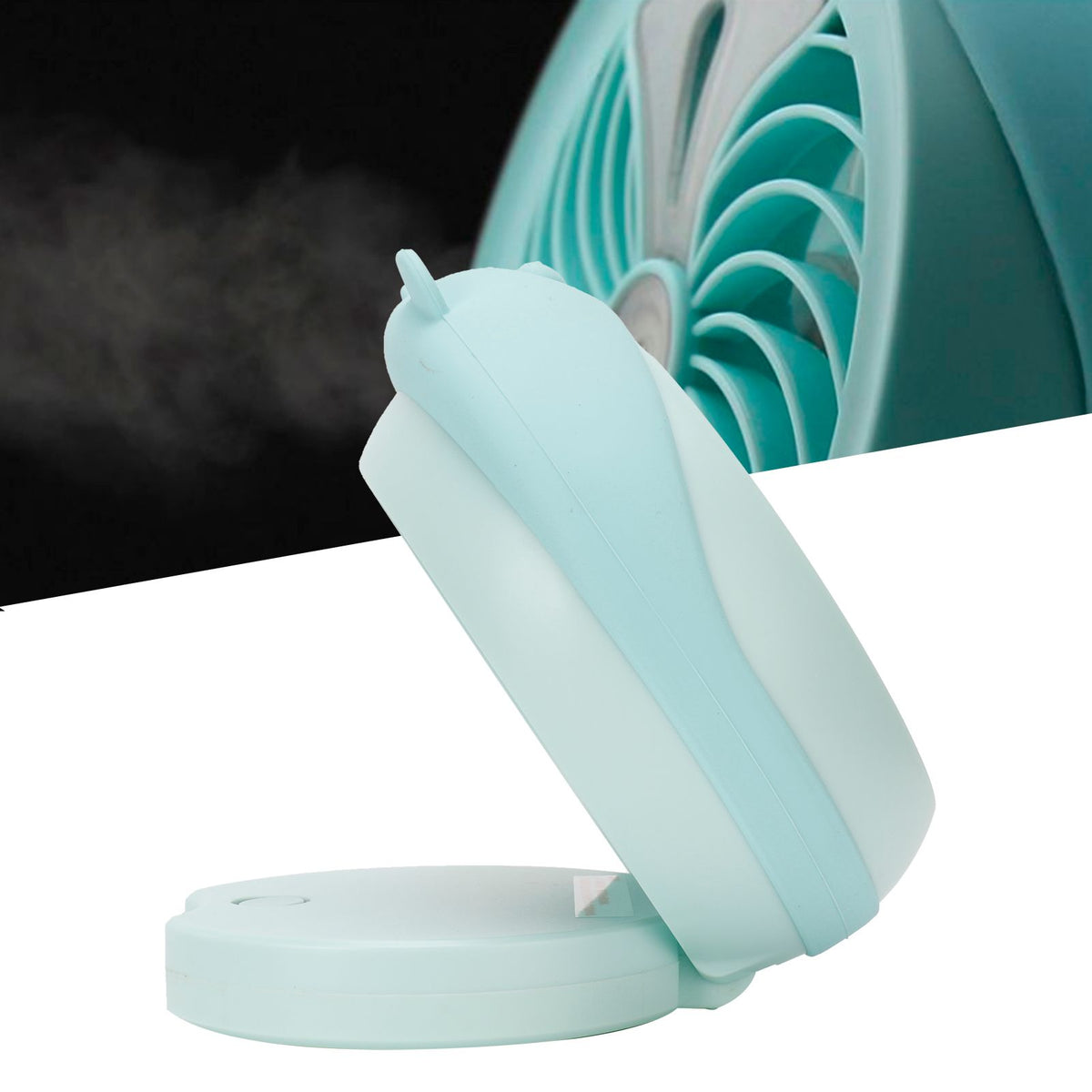 Cute Desktop Mini Fan Portable Humidifying Mist Spray Fan for Home Office SuppliesBlue Bear