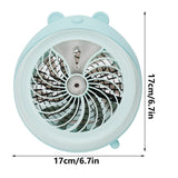 Cute Desktop Mini Fan Portable Humidifying Mist Spray Fan for Home Office SuppliesBlue Bear - Extra Image