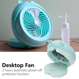 Cute Desktop Mini Fan Portable Humidifying Mist Spray Fan for Home Office SuppliesBlue Bear - Extra Image
