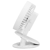 Portable Desk Fan 3 Speed Wind Mini Desktop Fan with Clip for Home Office and BedroomWhite - Low Angle