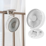 Portable Desk Fan 3 Speed Wind Mini Desktop Fan with Clip for Home Office and BedroomWhite