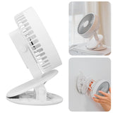Portable Desk Fan 3 Speed Wind Mini Desktop Fan with Clip for Home Office and BedroomWhite