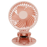 Portable Desk Fan 3 Speed Wind Mini Desktop Fan with Clip for Home Office and BedroomPink - Side View