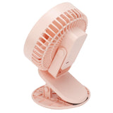 Portable Desk Fan 3 Speed Wind Mini Desktop Fan with Clip for Home Office and BedroomPink - Close-Up Angle