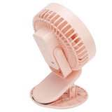 Portable Desk Fan 3 Speed Wind Mini Desktop Fan with Clip for Home Office and BedroomPink - Low Angle