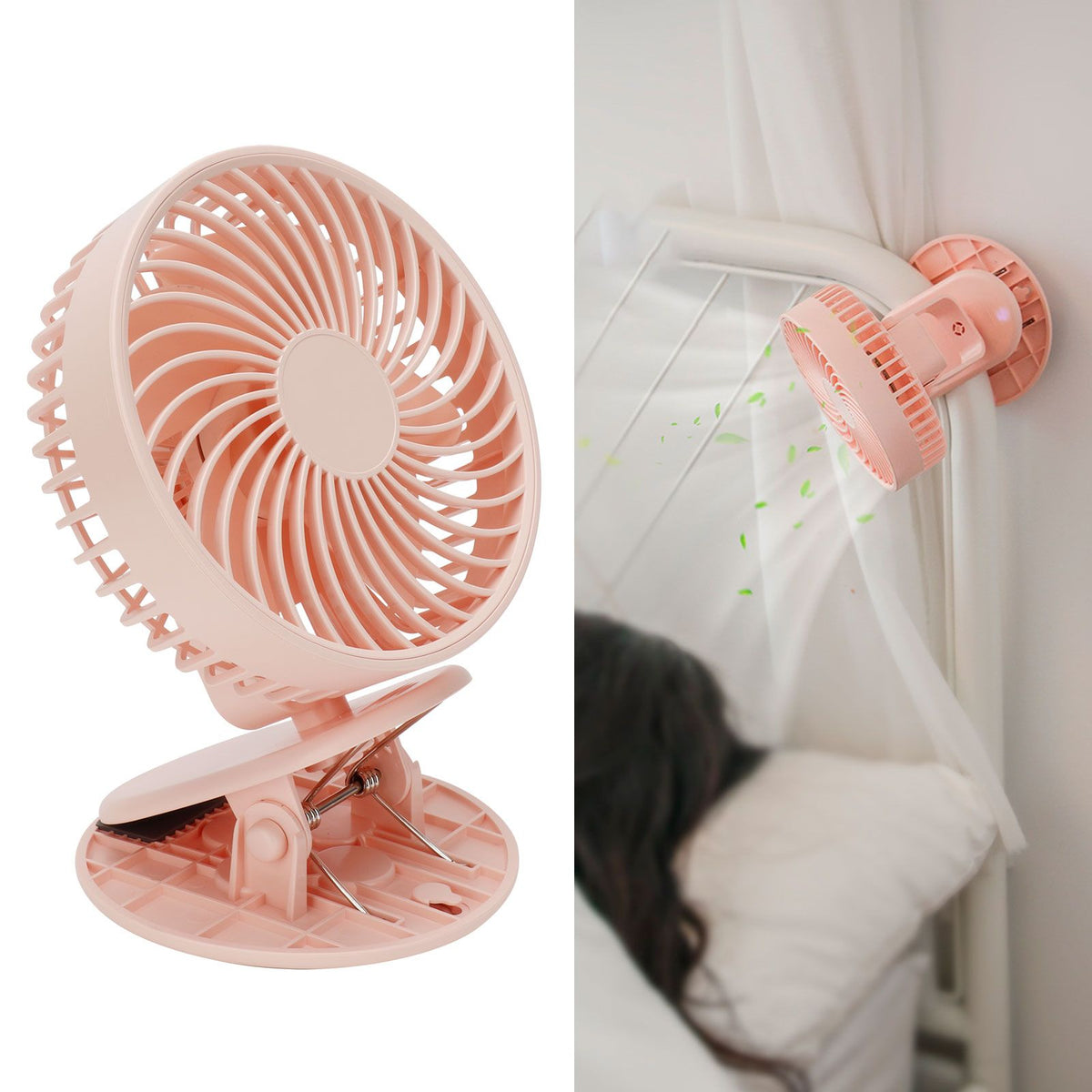 Portable Desk Fan 3 Speed Wind Mini Desktop Fan with Clip for Home Office and BedroomPink